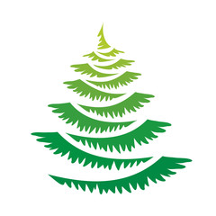 Vector green new year tree