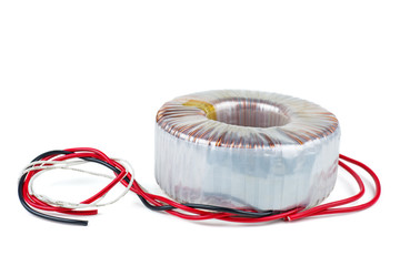 Toroidal Transformer isolated on white background