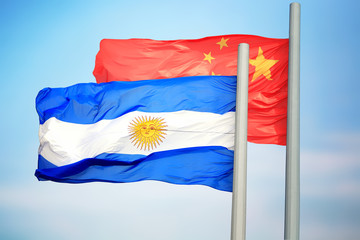 Flags of Argentina and China