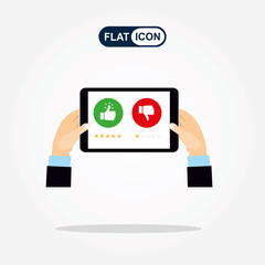 Rating on customer service illustration. Website rating feedback and review concept