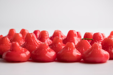 close up little rose apple on white background. rose apple is sweet tropical organic healthy fruit...