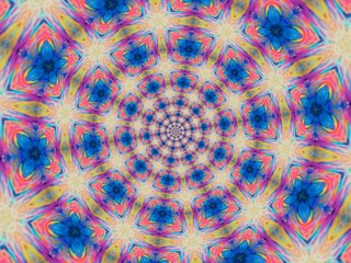 Colorful digital graphic kaleidoscope symmetry mandala style in laser light trial pattern, Tie Dye , spiderweb art abstract background for art projects, banner, business,   card, 3D, template