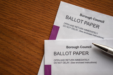 Ballot paper. Postal vote envelope