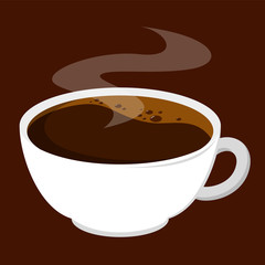 A cup of hot americano coffee vector isolated. Tasty beverage