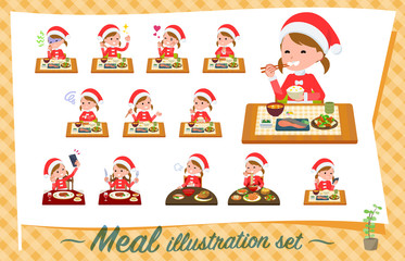 flat type Santa Claus girl_Meal