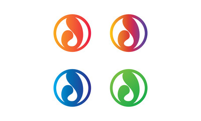 logo hearning aid circle colorful vector