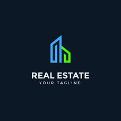 real estate logo template design vector