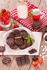 Soft cakes with strawberry.	