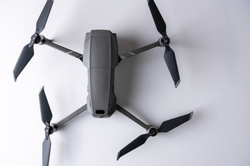 Drone isolated on white background with copy space for text. Drones and technology concept.