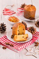 Panettone, italian christmas cake.	