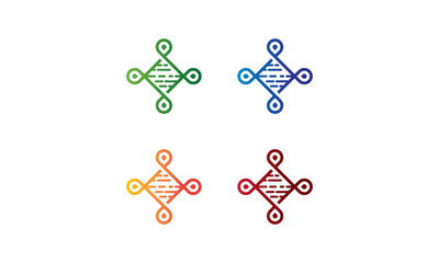 Logo Digital Network Fast Technology vector