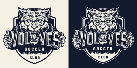 Soccer club vintage monochrome label