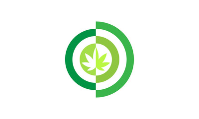 Nature sound wave, leaf pulse. Vector logo icon template