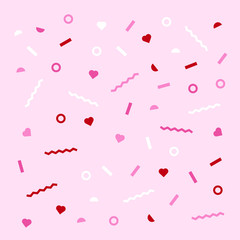 Pink confetti party heart pattern