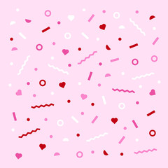Pink confetti party heart pattern