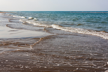 Fototapeta premium Normandy, France. Omaha Beach. Dog Green Sector. Landing of American 29th Infantry Division in World War Two. 