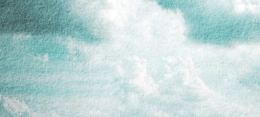 Double exposure of cloud and sky of paper texture for background Abstract,postcard nature art pastel style,soft and blur focus.