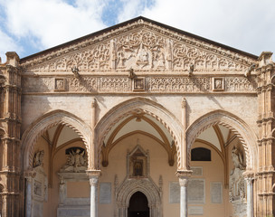 Fototapeta na wymiar South portico of cathedral of Palermo