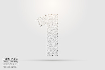 Abstract number one, figure 1, consisting of triangles, circles, spots of decay, stars. Vector eps 10.
