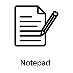  Line Notepad Vector 
