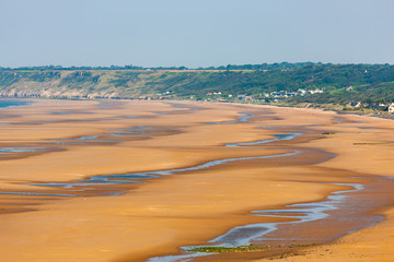 Normandy, France. Omaha Beach. Dog Green Sector. Landing of American 29th Infantry Division in World War Two. 
