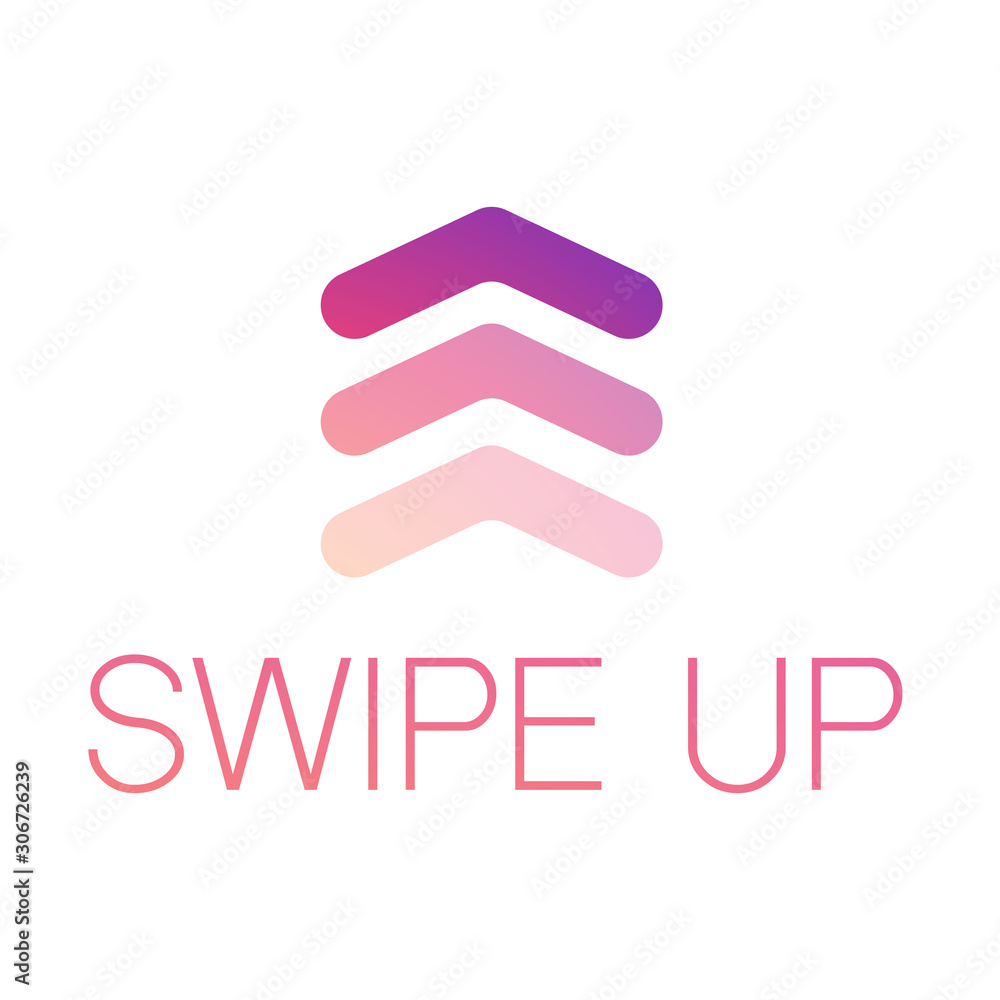 Poster swipe up, arrow up buttons colorful gradient. text swipe up. social media concept. vector illustrati