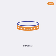 Fototapeta na wymiar 2 color Bracelet concept vector icon. isolated two color Bracelet vector sign symbol designed with blue and orange colors can be use for web, mobile and logo. eps 10.