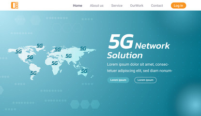 Web banner, 5G network technology vector illustration some Elements of this image furnished by NASA
