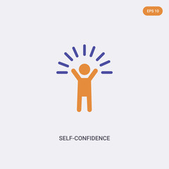 2 color Self-Confidence concept vector icon. isolated two color Self-Confidence vector sign symbol designed with blue and orange colors can be use for web, mobile and logo. eps 10.