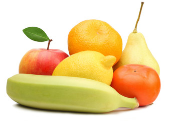Fruits isolated on white background