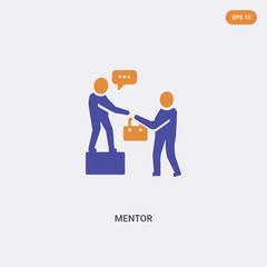 2 color mentor concept vector icon. isolated two color mentor vector sign symbol designed with blue and orange colors can be use for web, mobile and logo. eps 10.