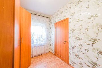 Russia, Moscow- July 25, 2019: interior room apartment. standard repair decoration in hostel