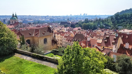 Fototapeta premium Aerial view Of Prague, Czech Republic