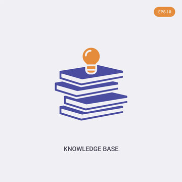 2 Color Knowledge Base Concept Vector Icon. Isolated Two Color Knowledge Base Vector Sign Symbol Designed With Blue And Orange Colors Can Be Use For Web, Mobile And Logo. Eps 10.