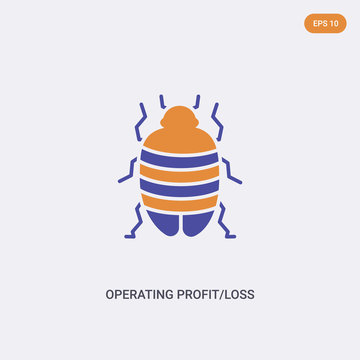 2 color Operating profit/loss concept vector icon. isolated two color Operating profit/loss vector sign symbol designed with blue and orange colors can be use for web, mobile and logo. eps 10.