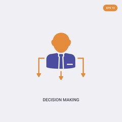 2 color Decision Making concept vector icon. isolated two color Decision Making vector sign symbol designed with blue and orange colors can be use for web, mobile and logo. eps 10.