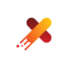 x motion color logo design