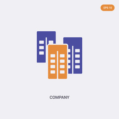 2 color company concept vector icon. isolated two color company vector sign symbol designed with blue and orange colors can be use for web, mobile and logo. eps 10.