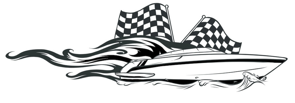 boat race Icon Vector Illustration with fire