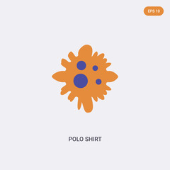 2 color Polo shirt concept vector icon. isolated two color Polo shirt vector sign symbol designed with blue and orange colors can be use for web, mobile and logo. eps 10.