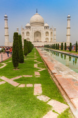 Garden in front of the Taj Mahal in Agra, India