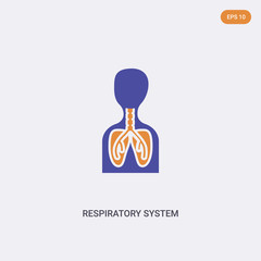 2 color Respiratory System concept vector icon. isolated two color Respiratory System vector sign symbol designed with blue and orange colors can be use for web, mobile and logo. eps 10.