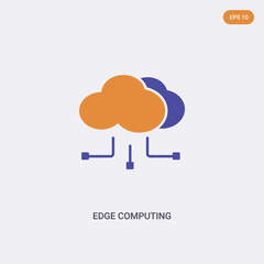 2 color Edge Computing concept vector icon. isolated two color Edge Computing vector sign symbol designed with blue and orange colors can be use for web, mobile and logo. eps 10.