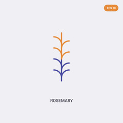 2 color Rosemary concept vector icon. isolated two color Rosemary vector sign symbol designed with blue and orange colors can be use for web, mobile and logo. eps 10.