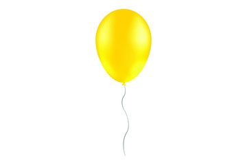 EPS 10 vector. Realistic yellow balloon on white background.