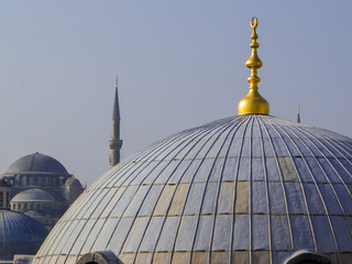 Fototapeta na wymiar View from the Hagia Sophia Museum in Istanbul, Turkey