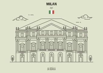 La Scala in Milan, Italy. Landmark icon