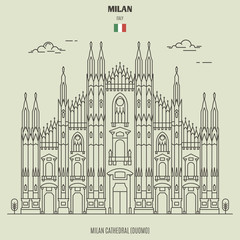 Fototapeta premium Milan Cathedral, Italy. Landmark icon