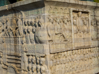 Bas-relief, Obelisk of Theodosius, Hippodrome, Istanbul, Turkey