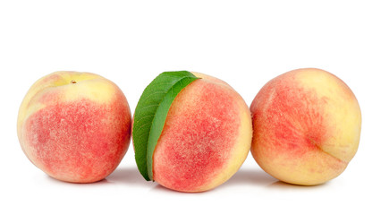 Peaches isolated on a white background